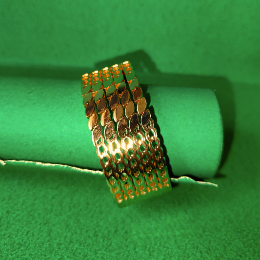 Zariva Anti-Tarnish Classic Gold Designer Chain Bangle Bracelet