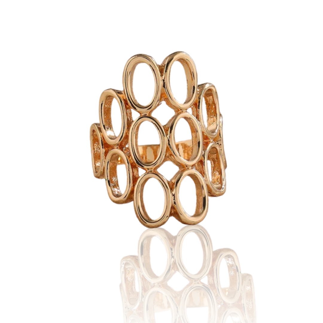 Zariva Anti-Tarnish Modern Geometric Hollow Ring