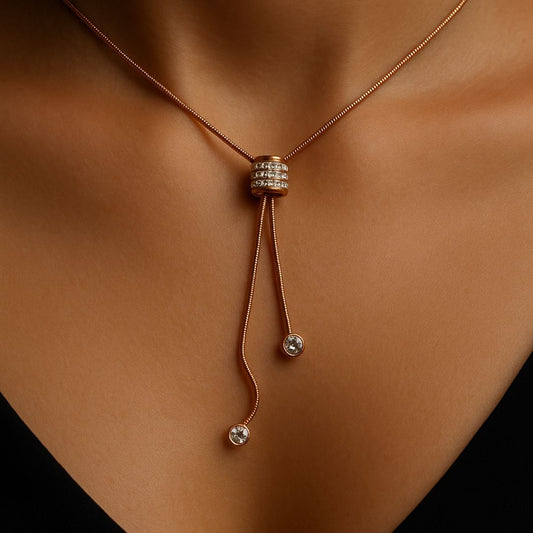 Zariva Anti-Tarnish Rose Gold Adjustable Necklace