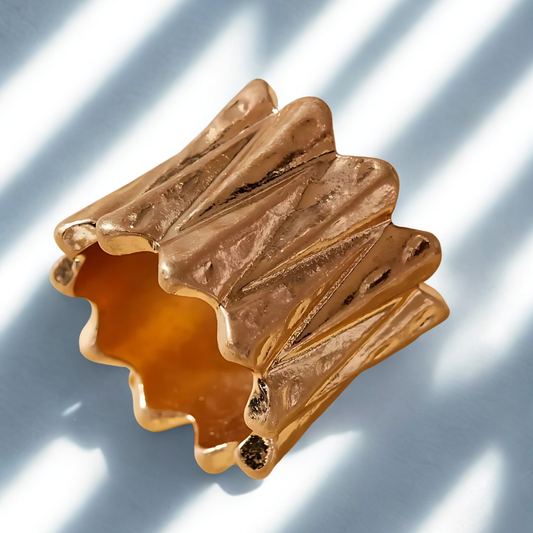 Zariva Anti-Tarnish Bold Textured Chunky Ring