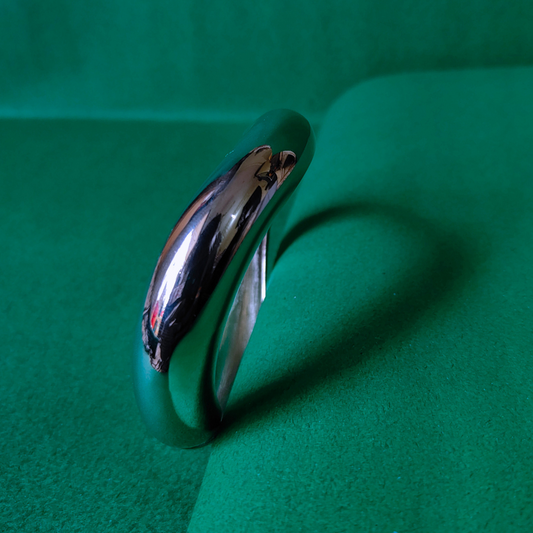 Zariva Anti-Tarnish Sleek Dome Silver Bangle Bracelet