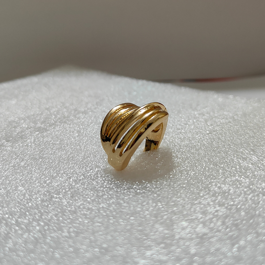 Zariva Anti-Tarnish Golden Rope Twist Adjustable Ring for Women