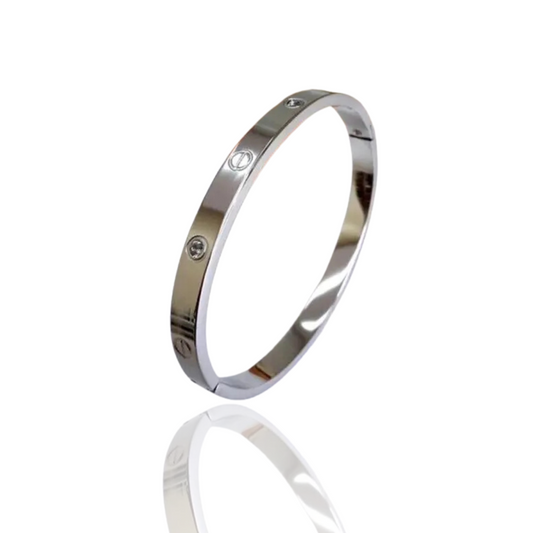 Zariva Anti-Tarnish Classic Gold Screw Motif Bangle Bracelet