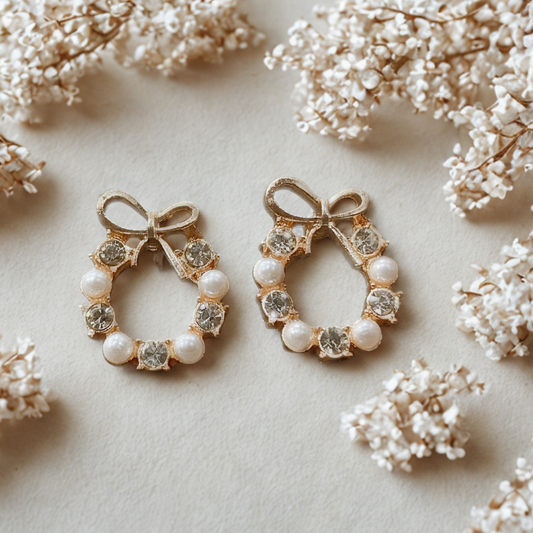 Zariva  Sparkle Loop Bow Earrings