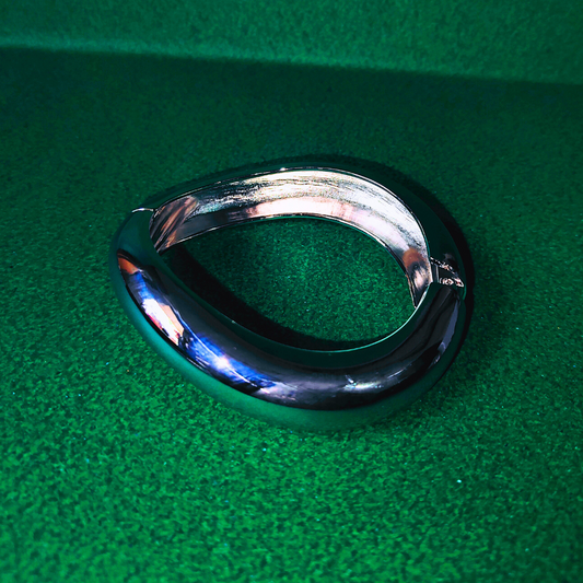 Zariva Anti-Tarnish Sleek Dome Silver Bangle Bracelet