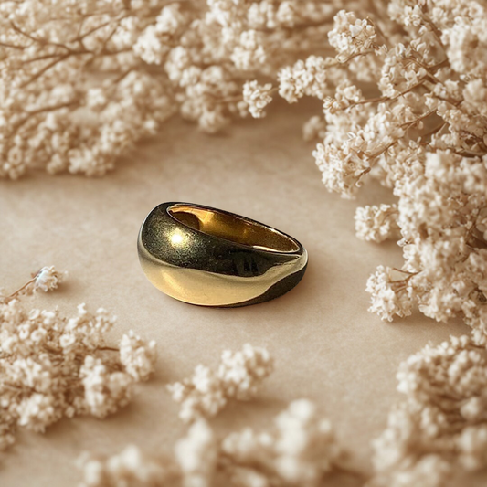 Zariva Anti-Tarnish Chunky Gold Dome Ring