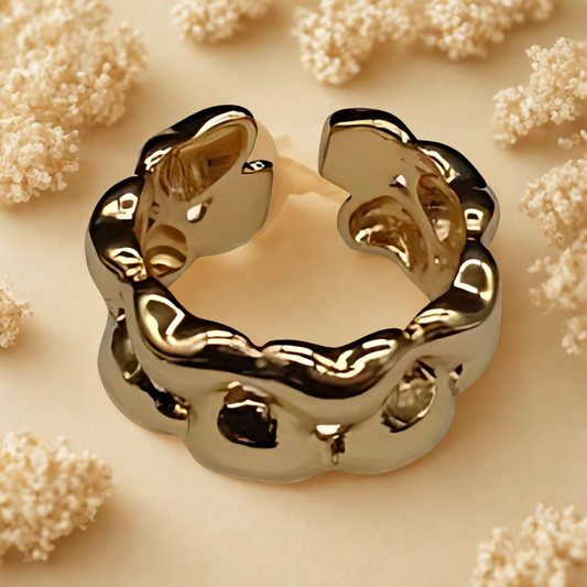 Zariva Anti-Tarnish Molten Wave Adjustable Ring