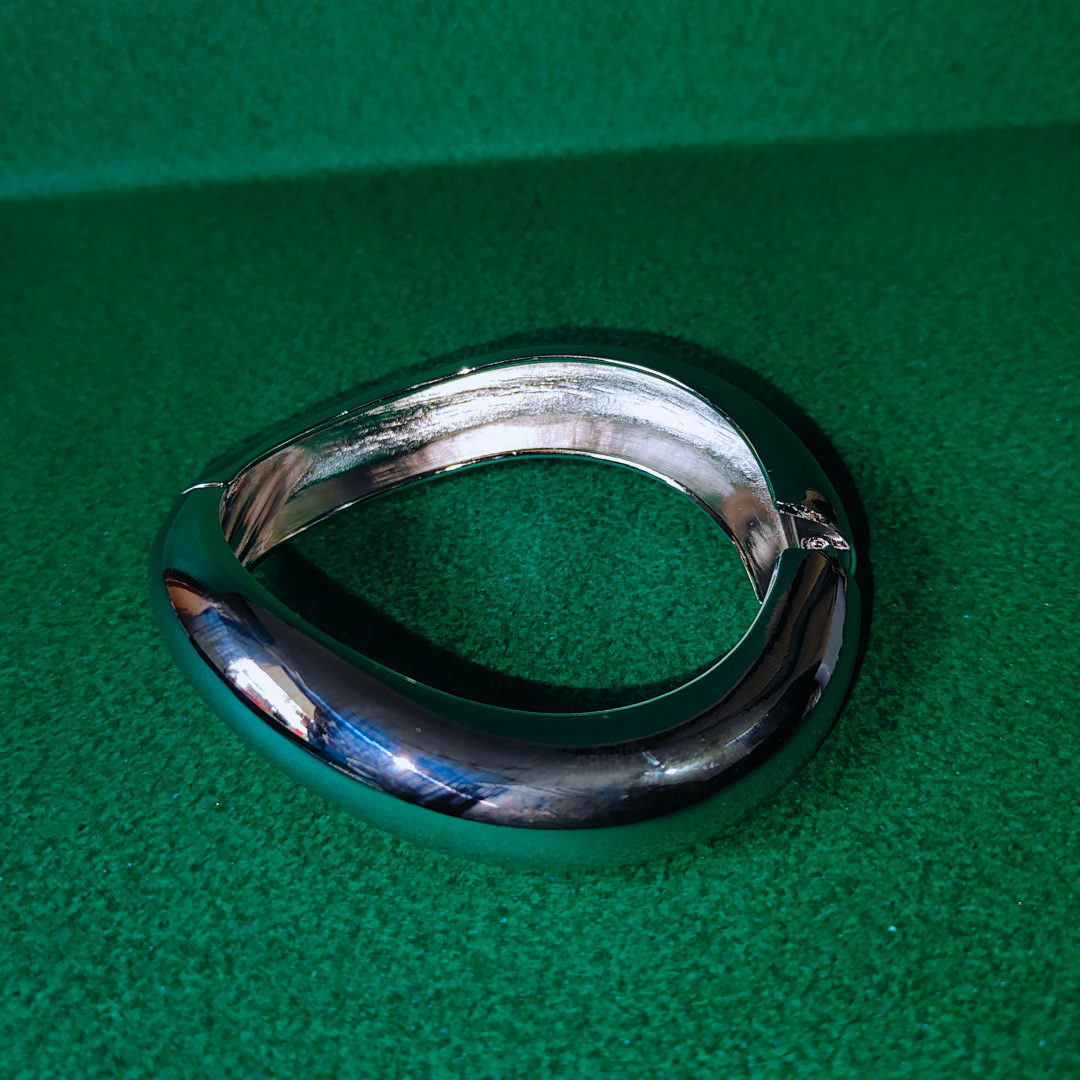 Zariva Anti-Tarnish Sleek Dome Silver Bangle Bracelet